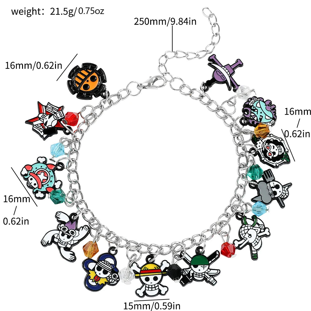 Pirate Symbol Charm Bracelet